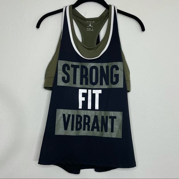 ENERGIE Black Racerback Tank with Built-In Bra Size Large - Picture 1 of 10
